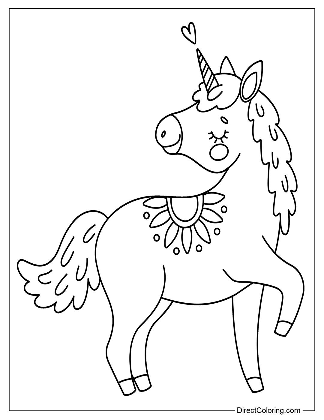 Unicorn Coloring Page Pony